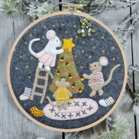 Felt Mix Christmas Mice Applique Hoop Kit