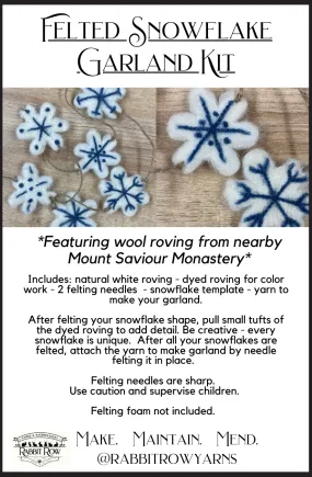 Felted Snowflake Garland Kit