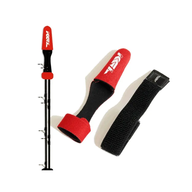 Fish Rod Protective Cover High Elasticity Pole Guard Cap   Lashing Strap Set(Red)