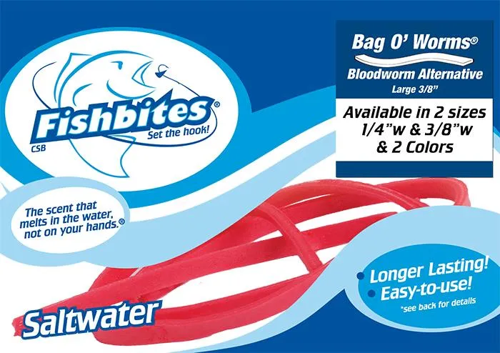 Fishbites Bag O' Worms Longer Lasting Bloodworm Alternative