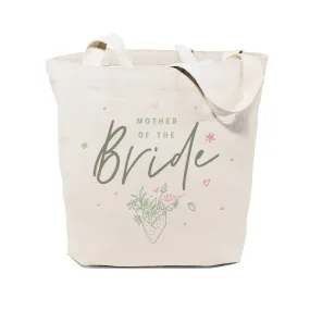 Floral Mother of the Bride Wedding Cotton Canvas Tote Bag by The Cotton & Canvas Co.