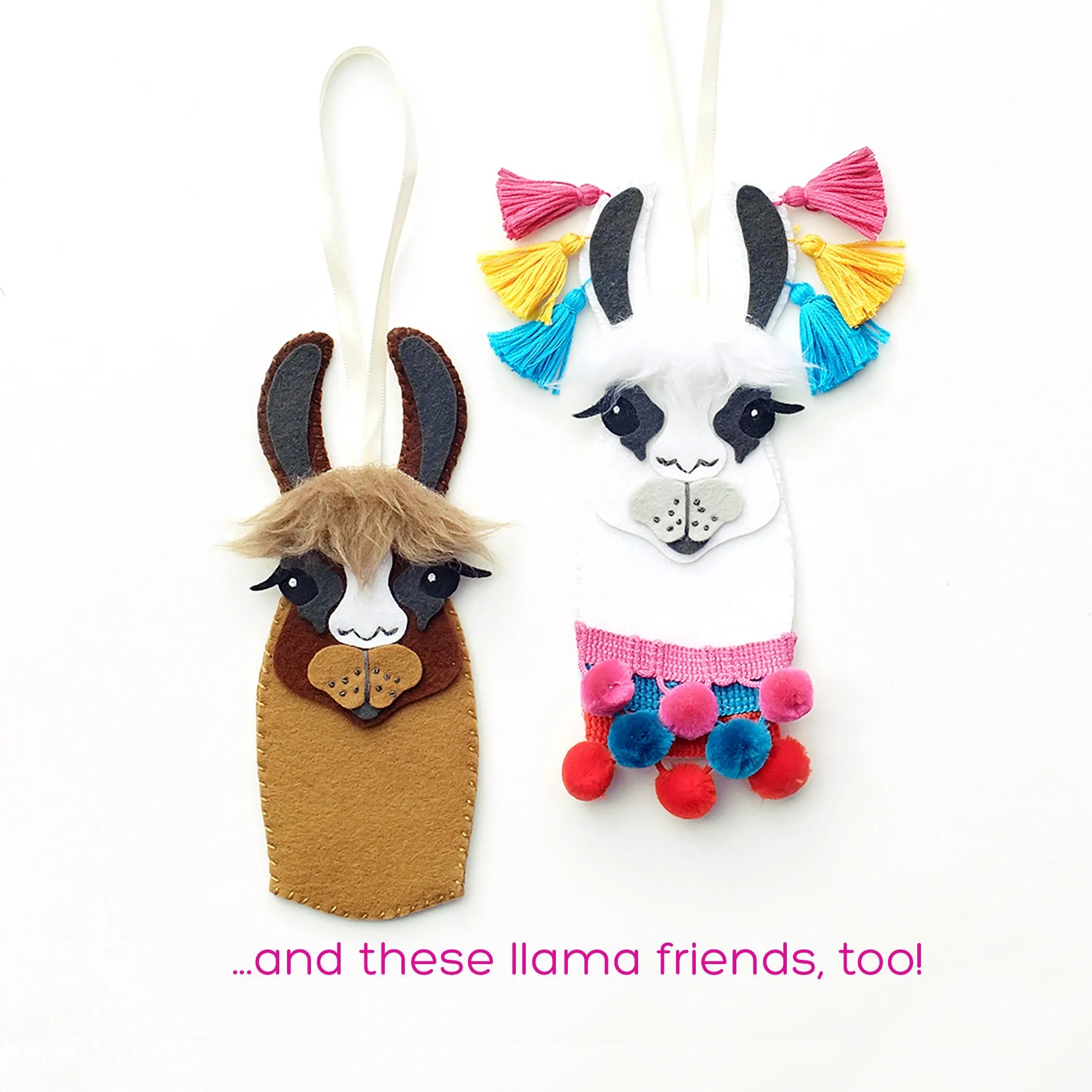 Flower Crown Bunny Wool Felt Ornament Supply Kit