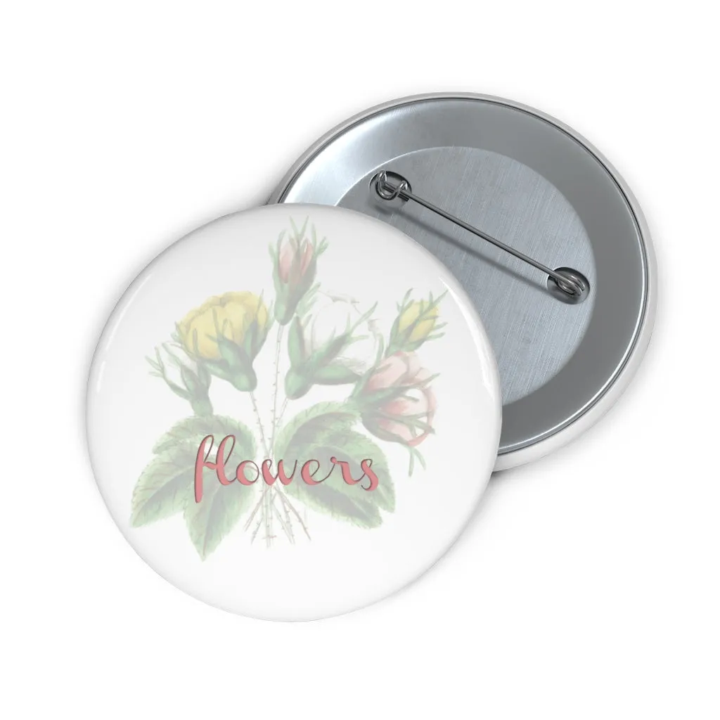 flowers vintage illustration pin