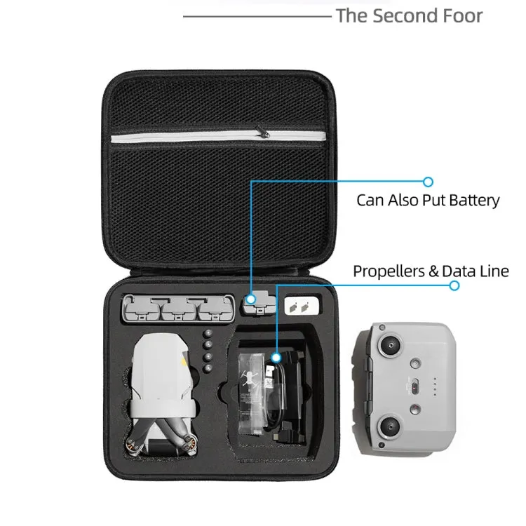 For DJI Mini 2 SE Square Shockproof Hard Case Carrying Storage Bag, Size: 28 x 23 x 10cm (Black)