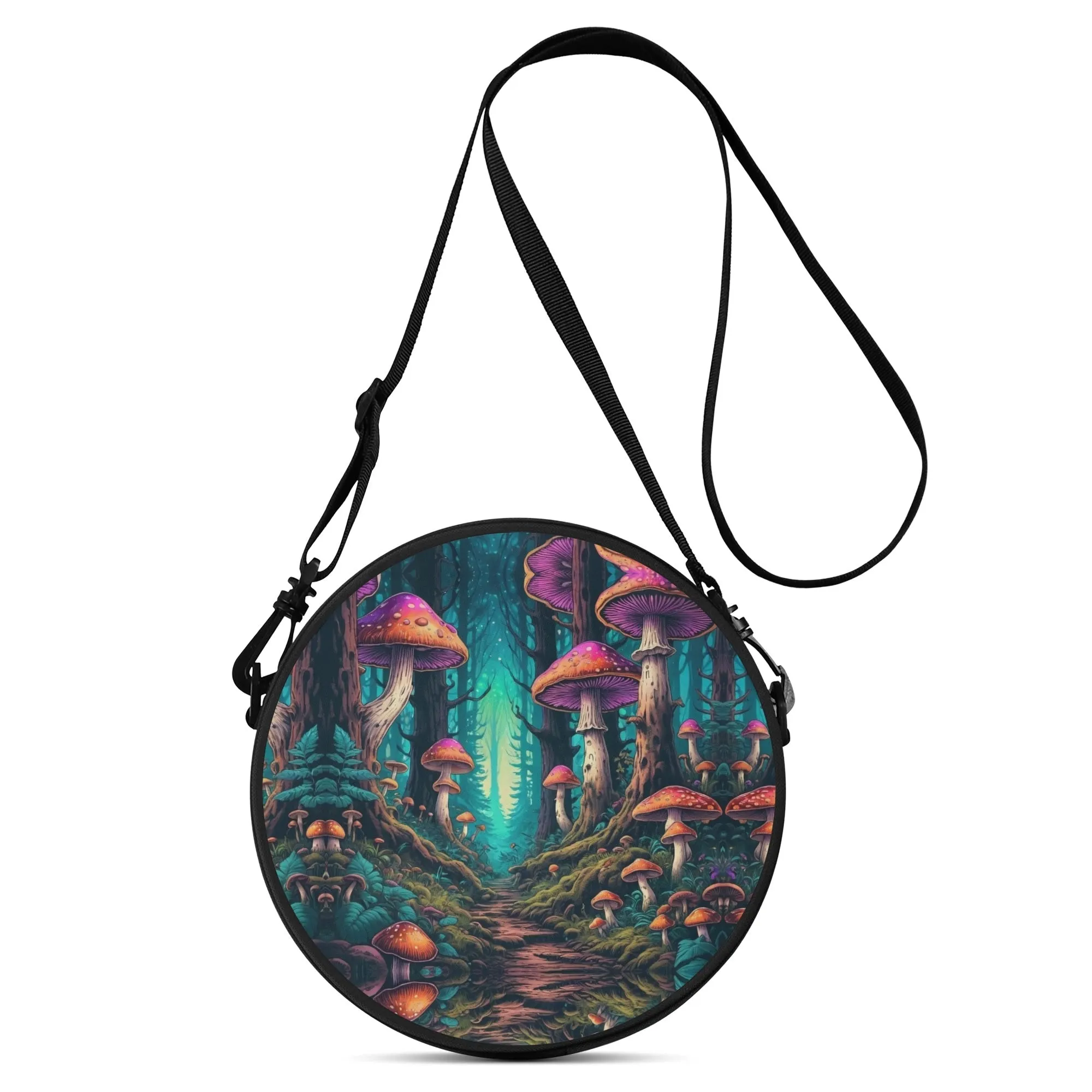 Forest Shrooms Round Satchel Bag