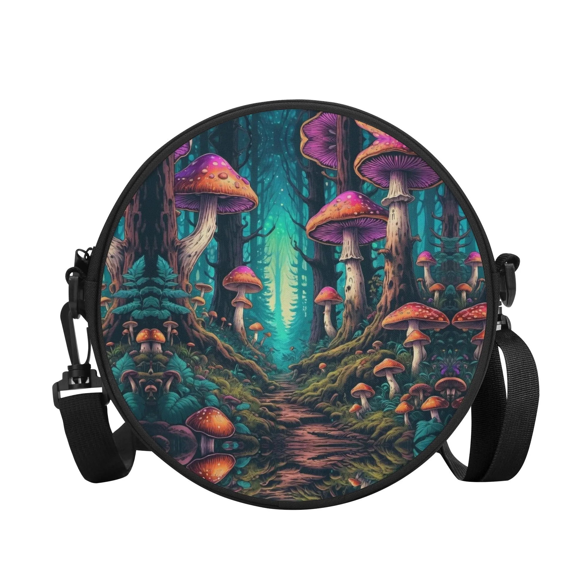 Forest Shrooms Round Satchel Bag