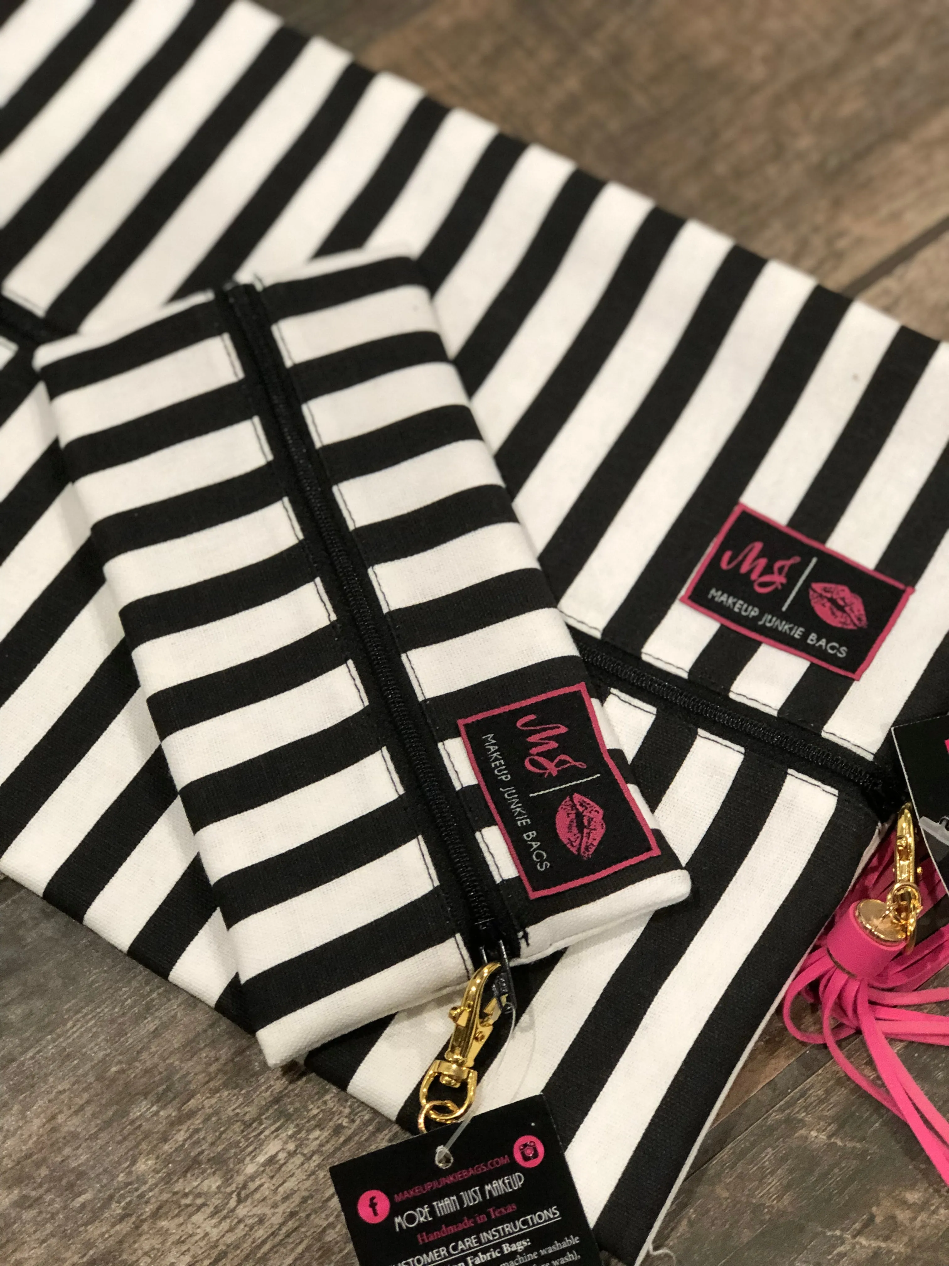 Glam Stripe Makeup Bag