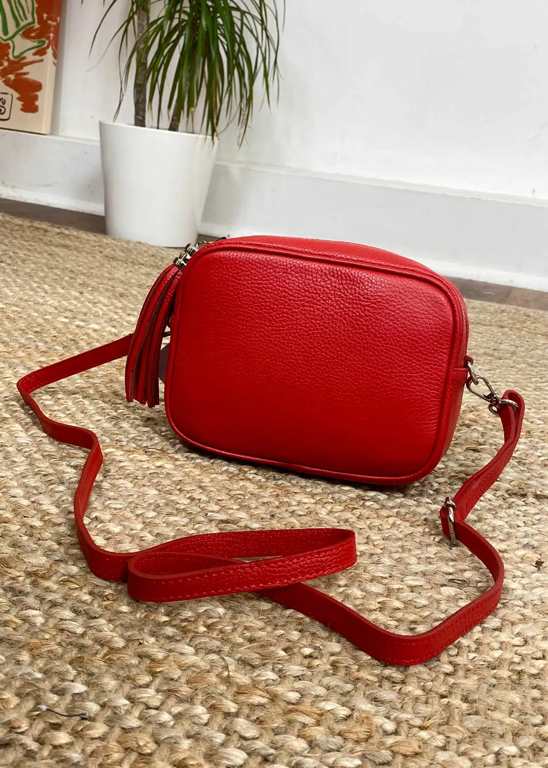 Global Leather Camera Bag - Red