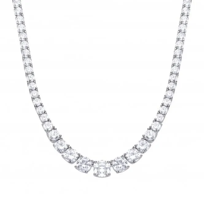 Graduated Cubic Zirconia Tennis Necklace N4338