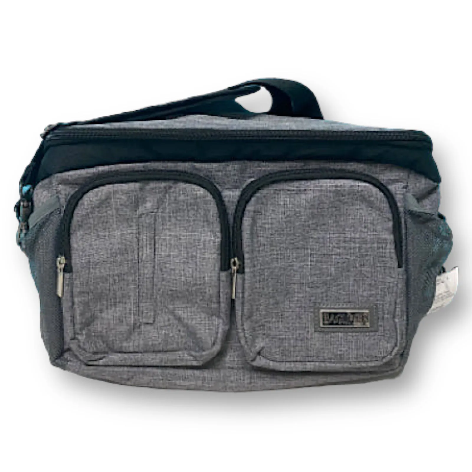 Gray Messenger Style Diaper Bag Backpack