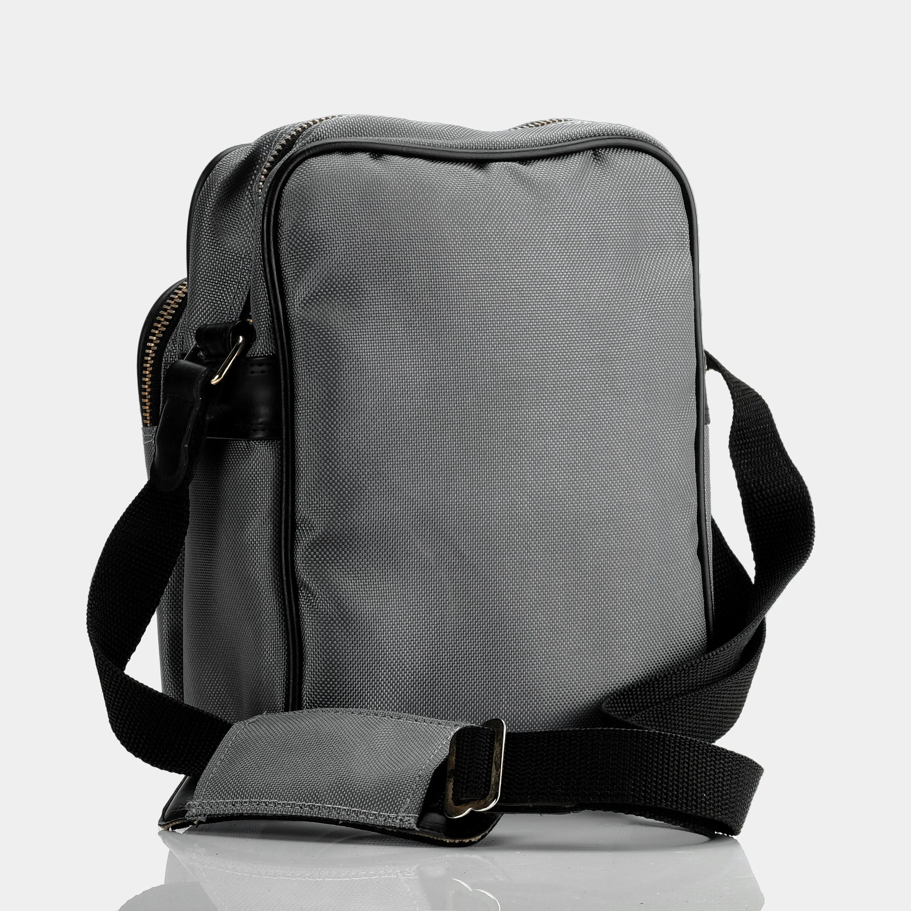 Grey Canvas Crossbody Camera Bag