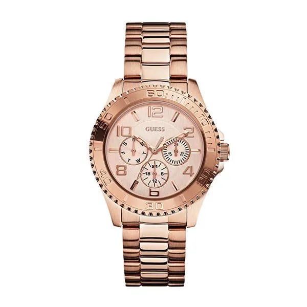 Guess BFF Multifunction Rose Gold Stainless Steel Rose Gold Dial Quartz Watch for Ladies - W0231L4