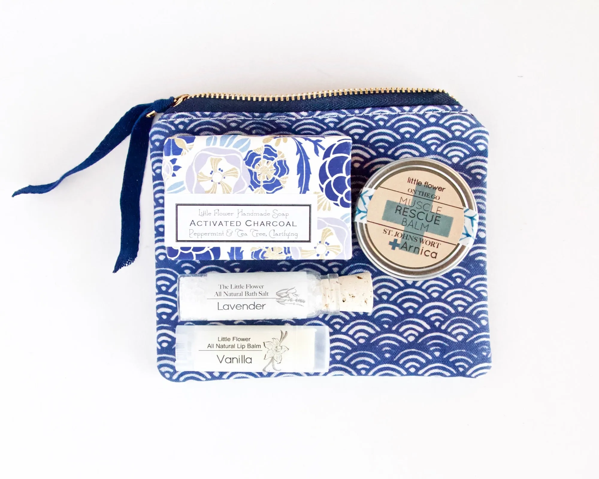 Handmade Travel Cosmetic Pouch and Spa Gift Set