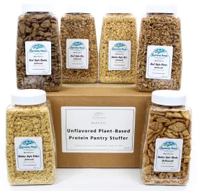 Harmony House Unflavored Plant-Based Protein Pantry Stuffer (6 Varieties, Quart Size)