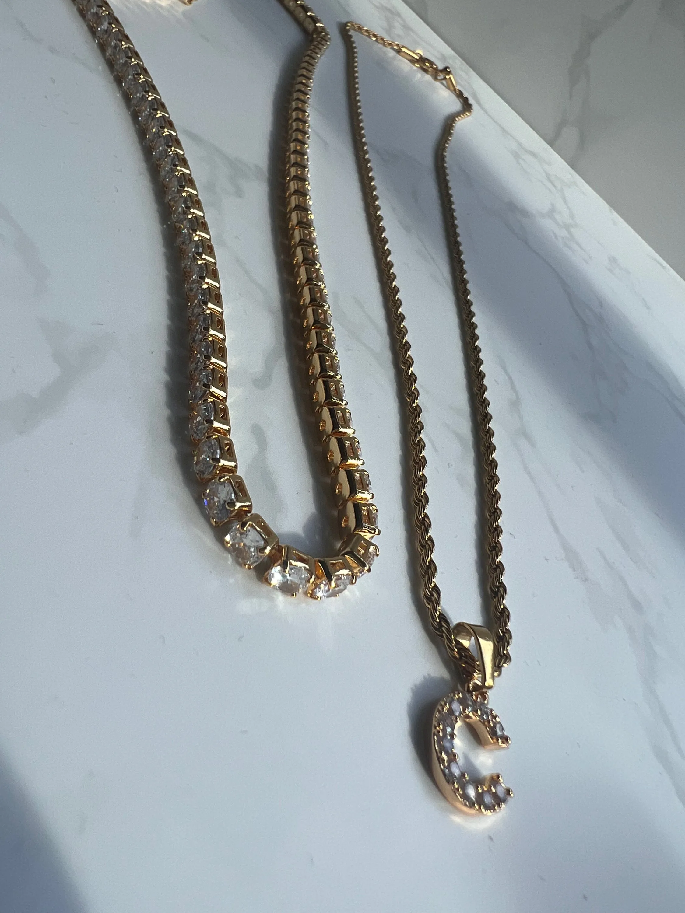 Initial gold necklace