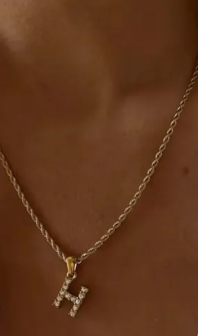 Initial gold necklace