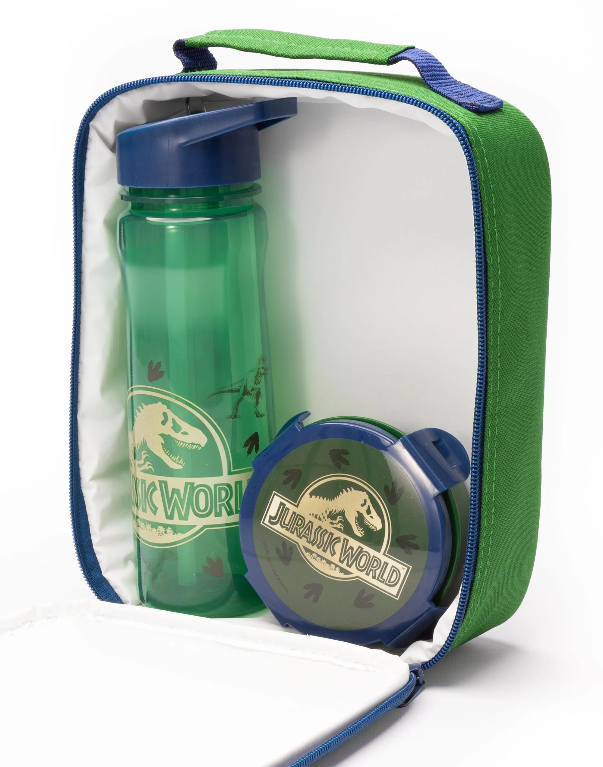 Jurassic World Childrens 3 Piece Lunch Bag, Bottle & Snackpot Set