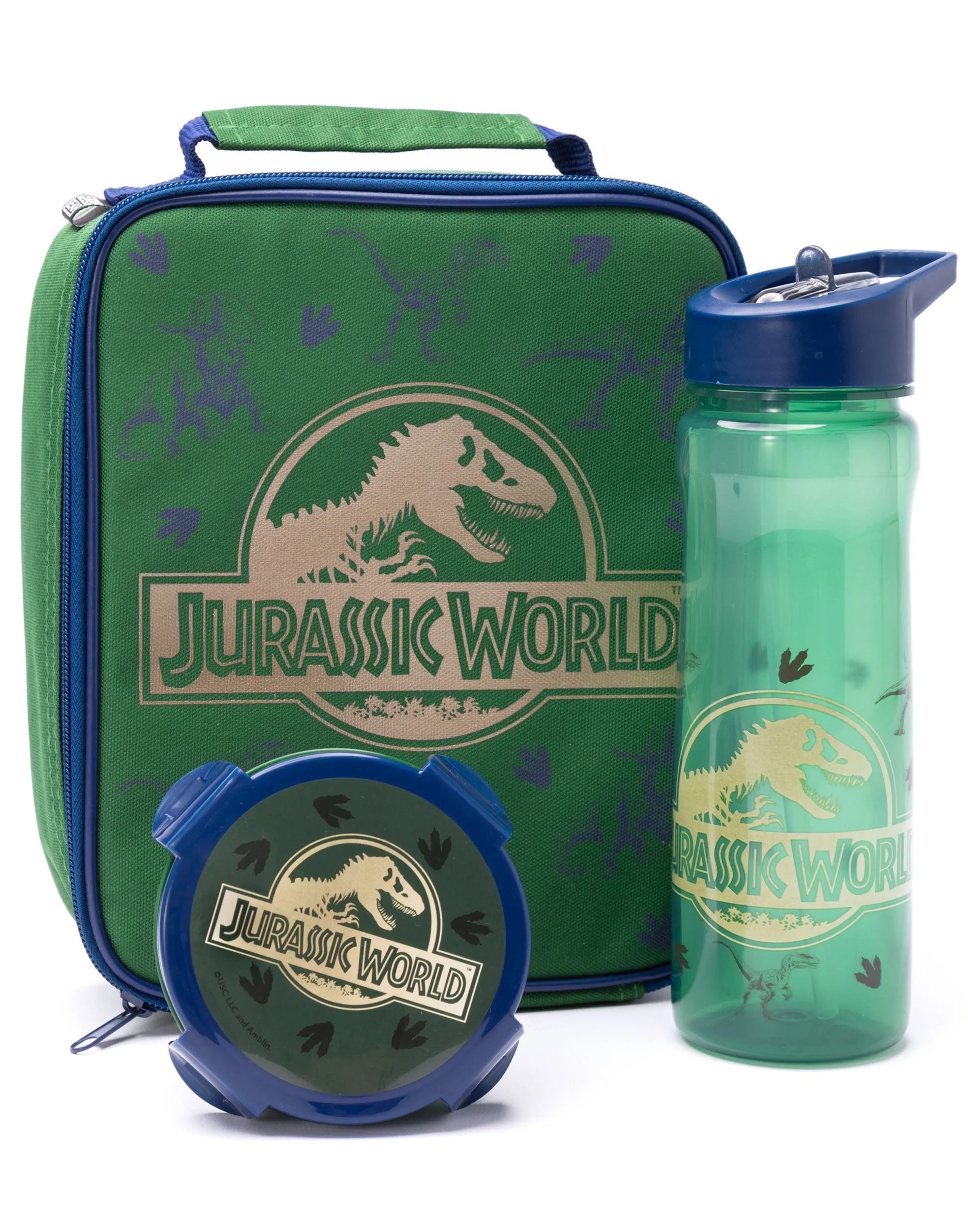 Jurassic World Childrens 3 Piece Lunch Bag, Bottle & Snackpot Set