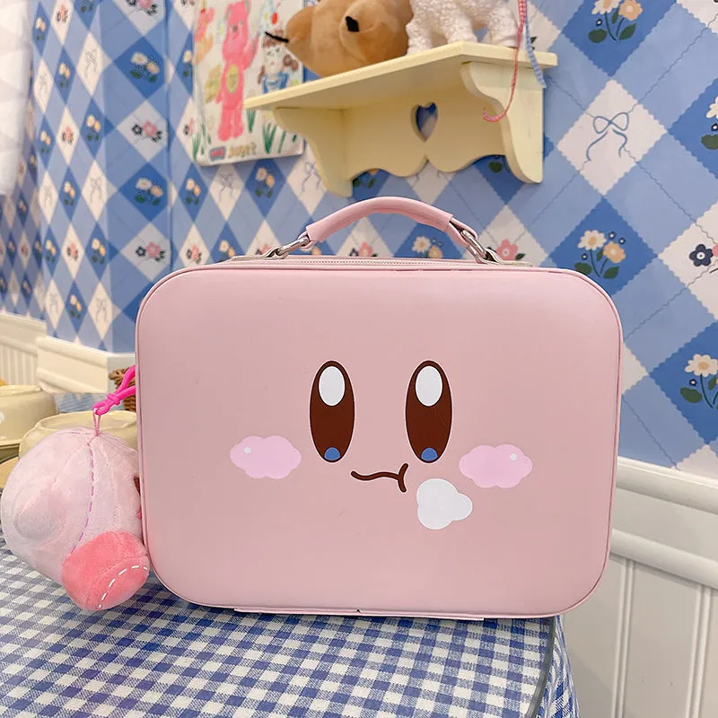 Kirby makeup bag case with mirror