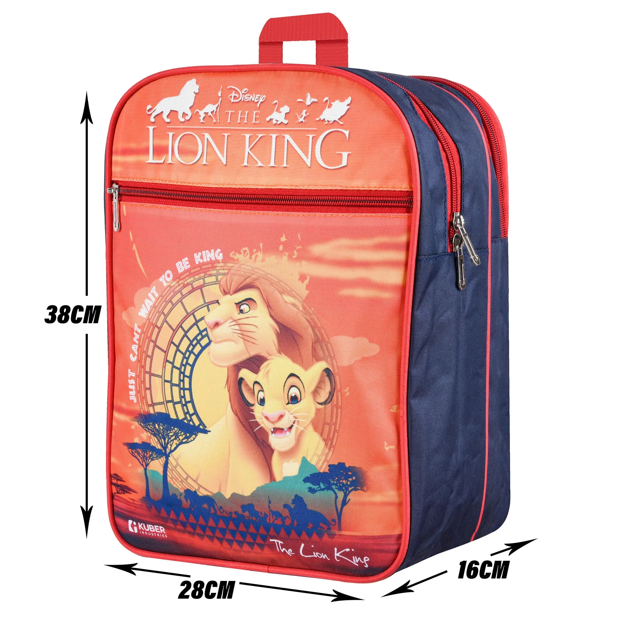 Kuber Industries Disney The Lion King School Bags | Kids School Bags | Student Bookbag | Travel Backpack | School Bag for Girls & Boys | School Bag with 3 Compartments | Orange