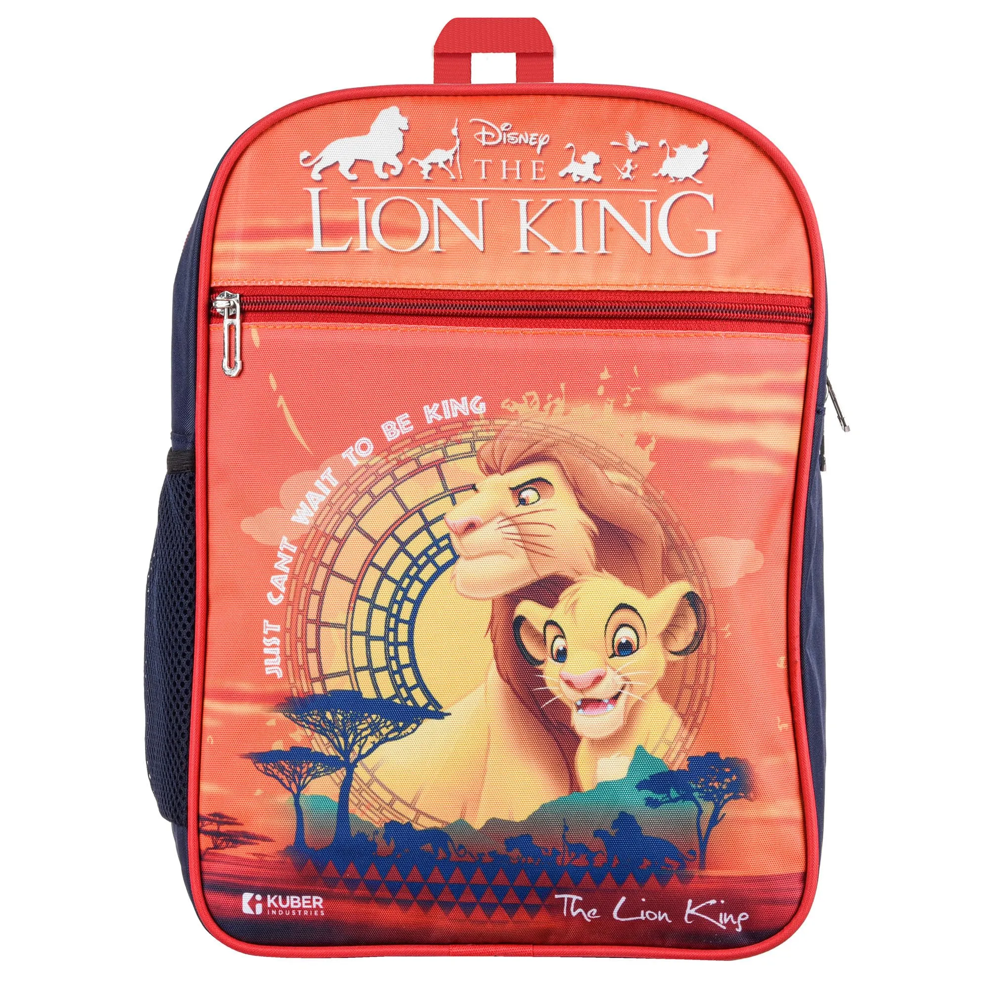 Kuber Industries Disney The Lion King School Bags | Kids School Bags | Student Bookbag | Travel Backpack | School Bag for Girls & Boys | School Bag with 3 Compartments | Orange