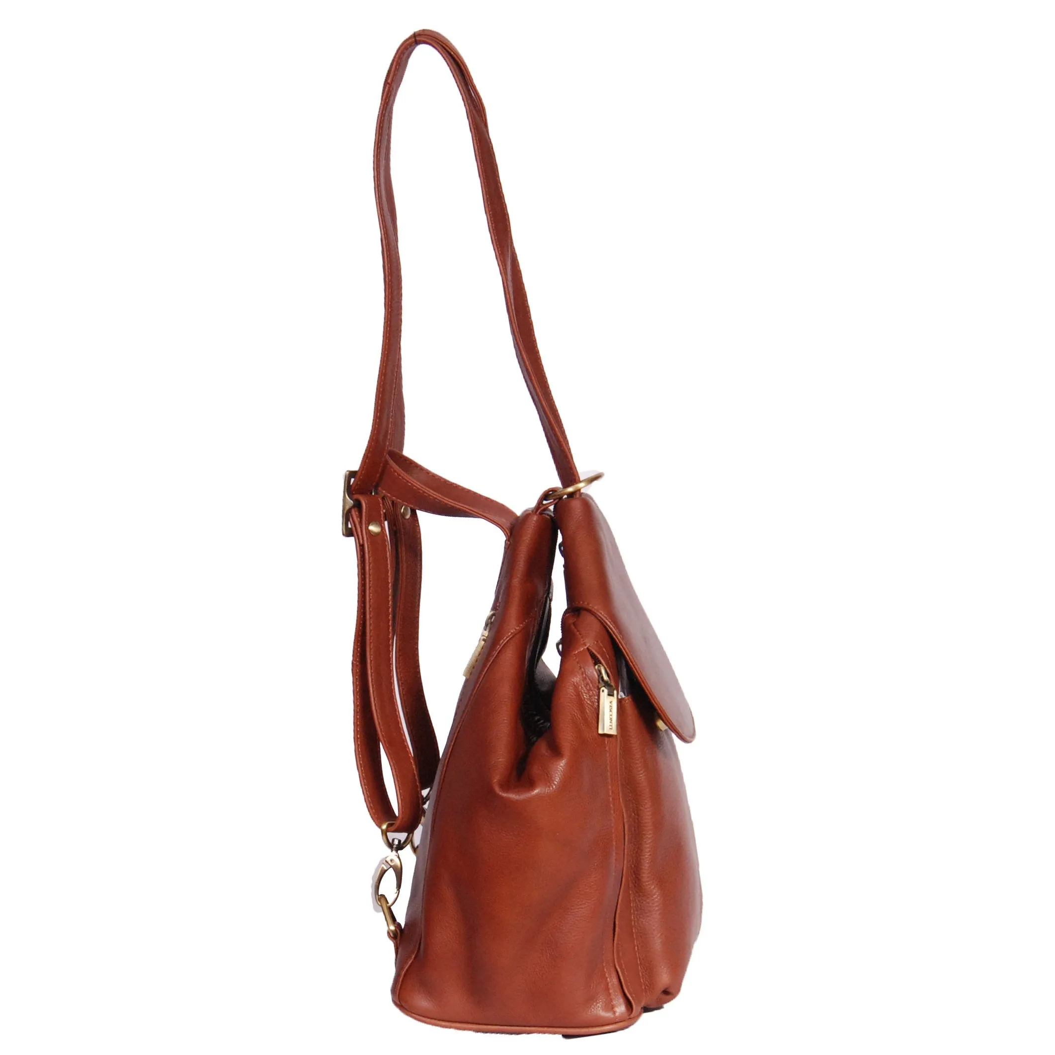 Ladies Leather Backpack Rome Brown