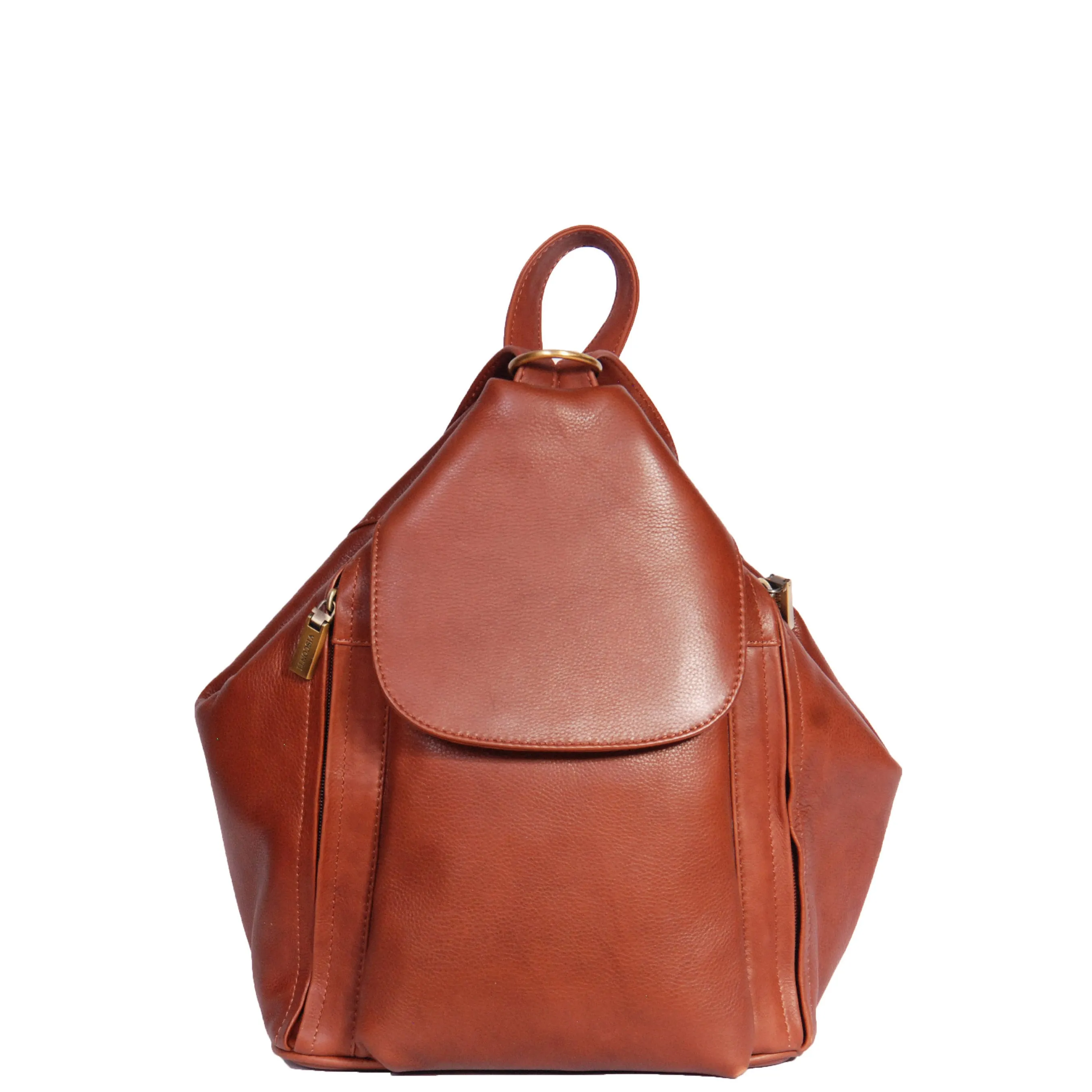 Ladies Leather Backpack Rome Brown