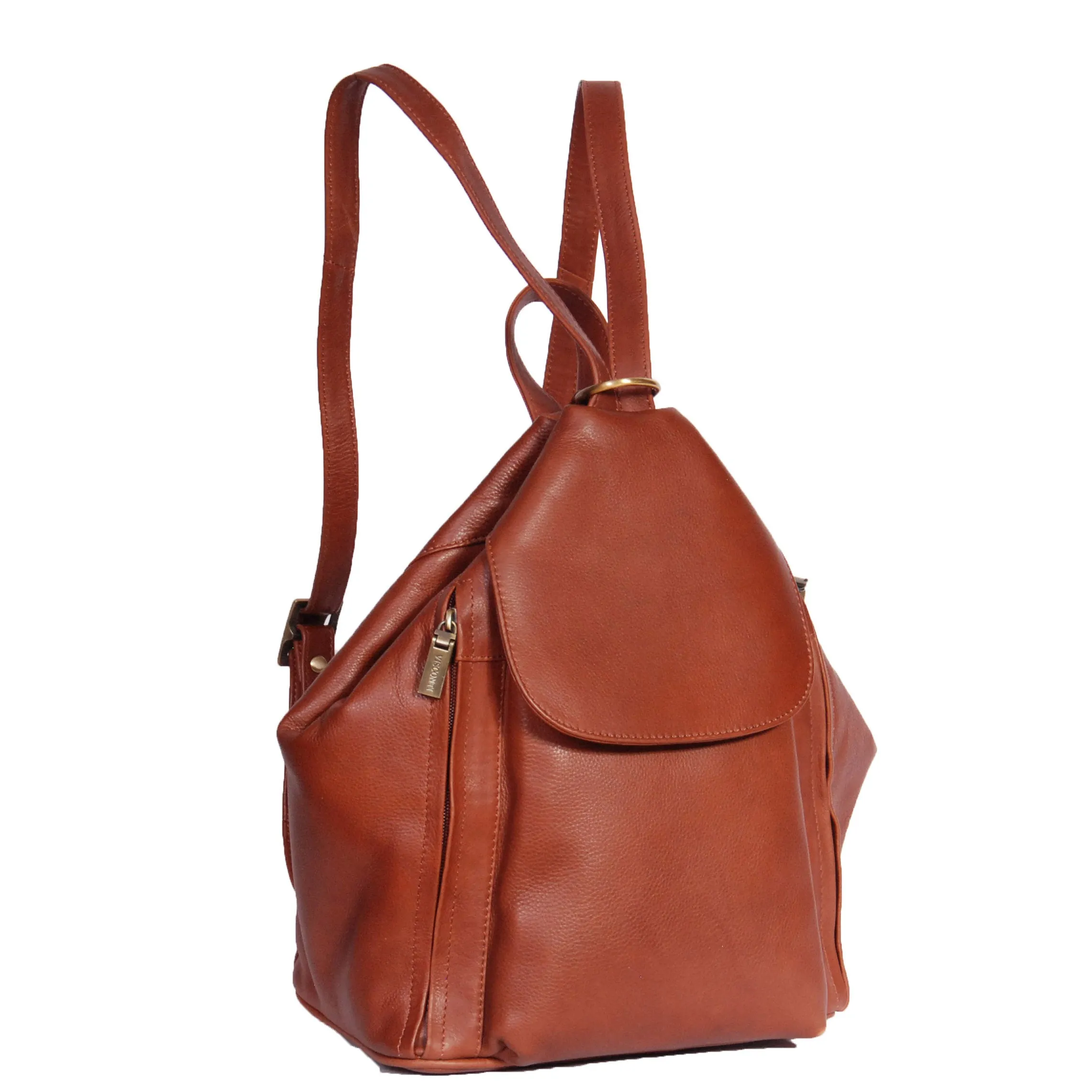 Ladies Leather Backpack Rome Brown