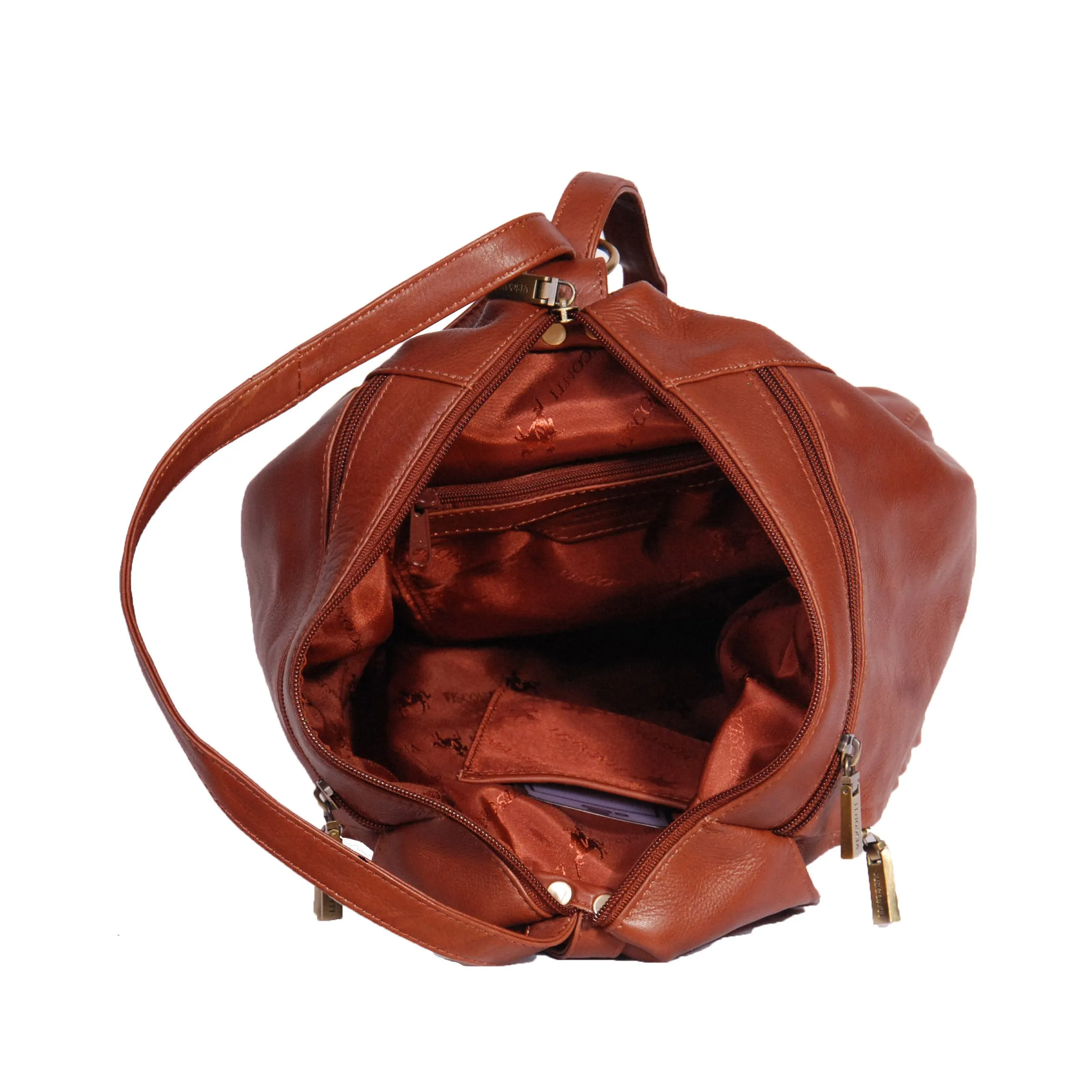 Ladies Leather Backpack Rome Brown