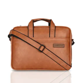 Lavie Sport 2 Compartments Executive Unisex Laptop Briefcase Bag Tan