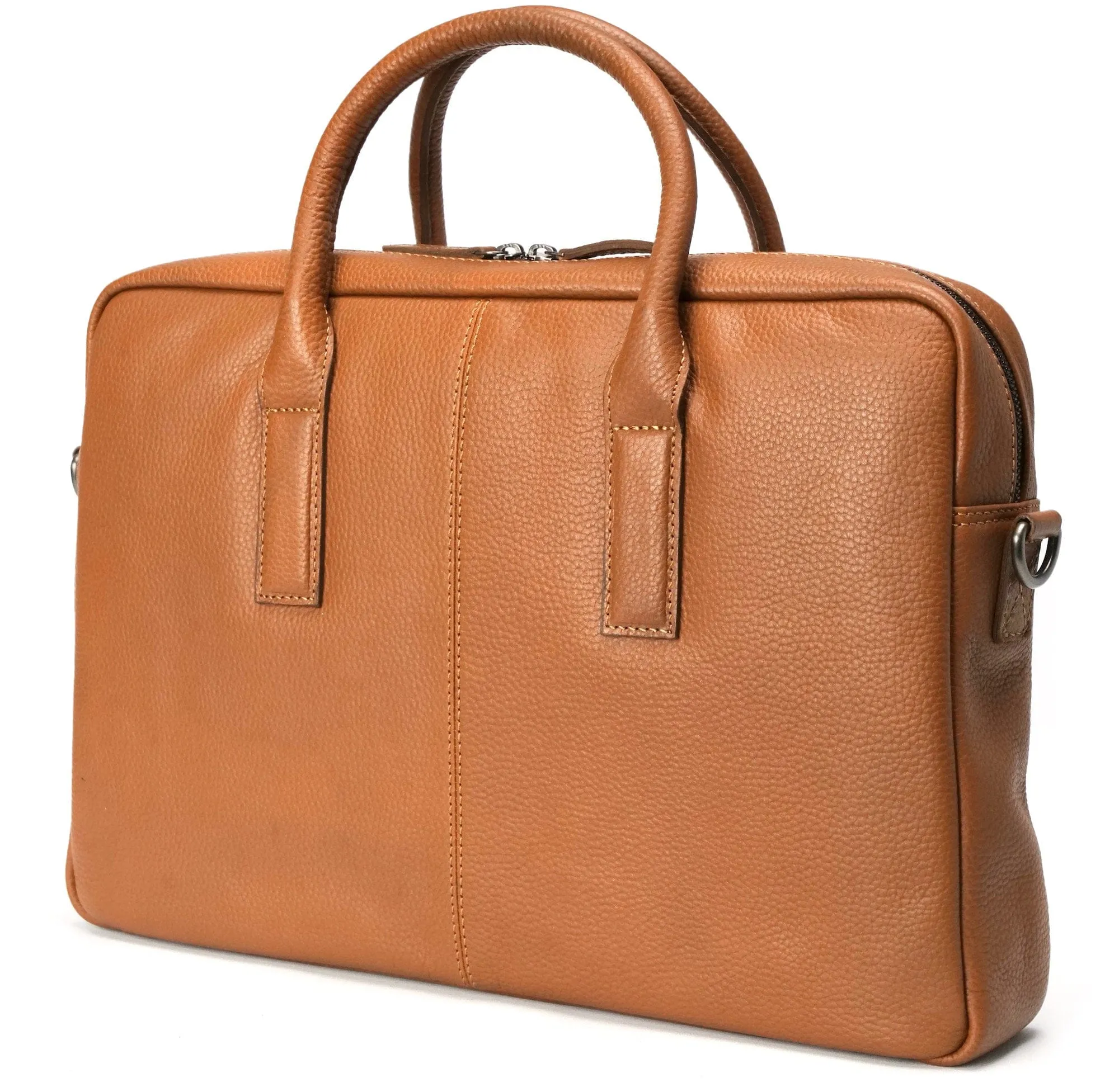 Leather Briefcase Bag Tan