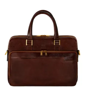 Leather Briefcase Laptop Bag - Orlando