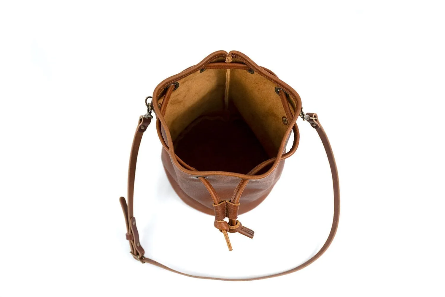 LEATHER BUCKET BAG - LARGE - OLIVE