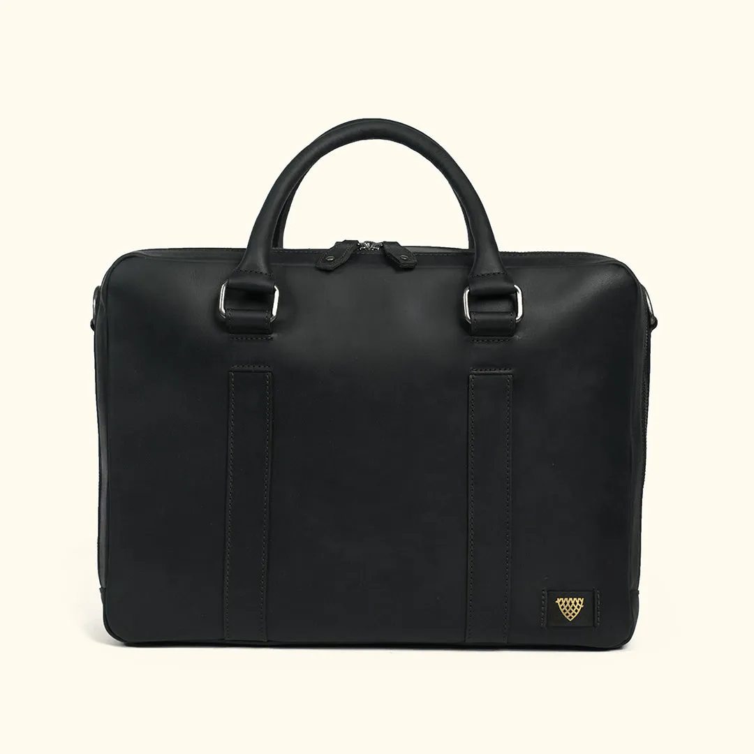 Limited Edition Jefferson Leather Briefcase | Black