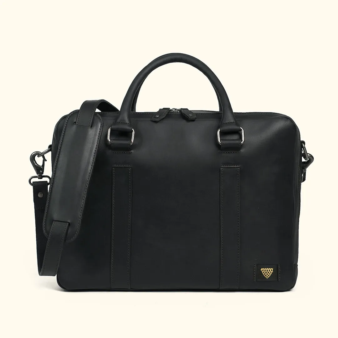 Limited Edition Jefferson Leather Briefcase | Black