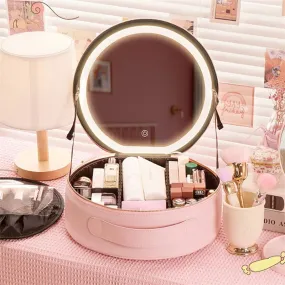 LovelyRLovely Round Smart LED Mirror Makeup Bag