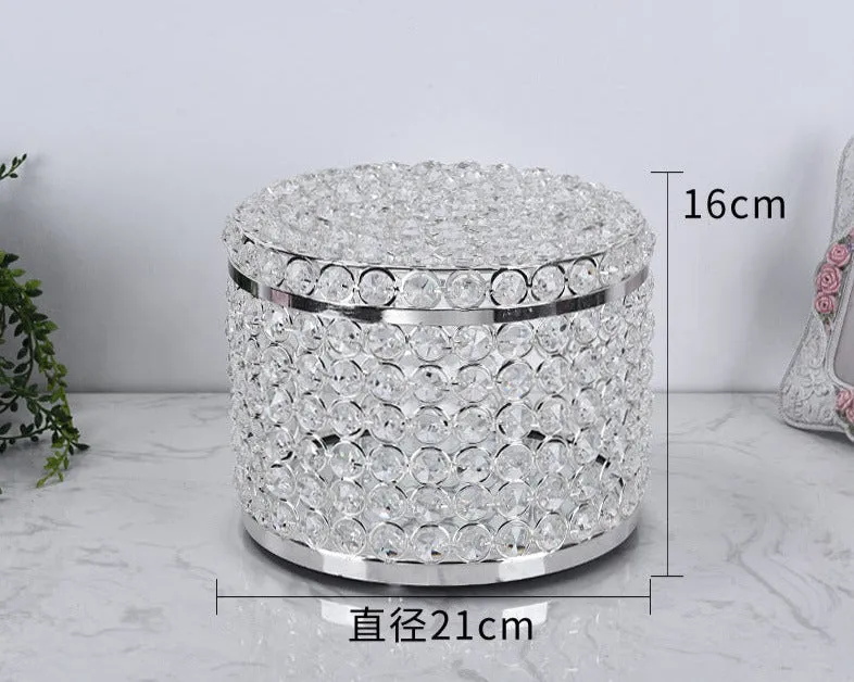 Luxury Style Crystal Glass Transparent Small Exquisite Cosmetics and Skin Care Product Storage Box