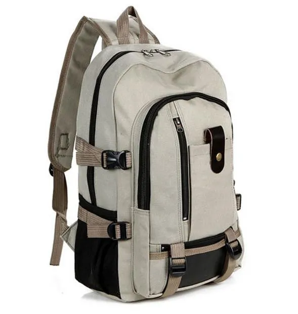 Male fashionable casual canvas backpack middle school students school bag travel bag large capacity backpack man bag