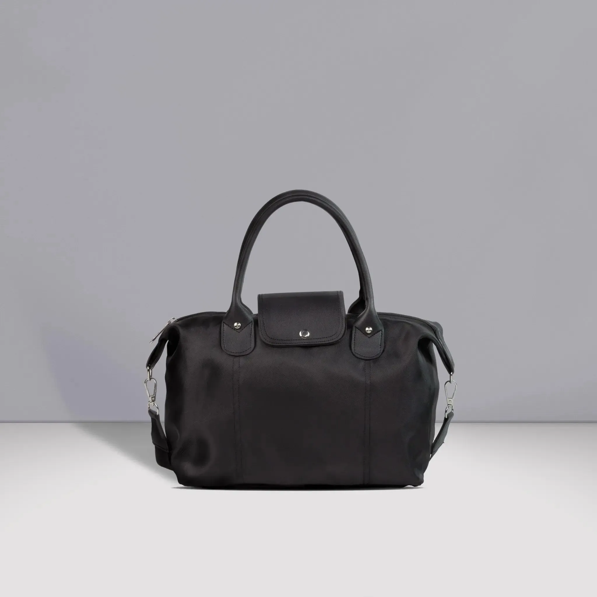 MARTHA Nylon Canvas Tote Bag in Black