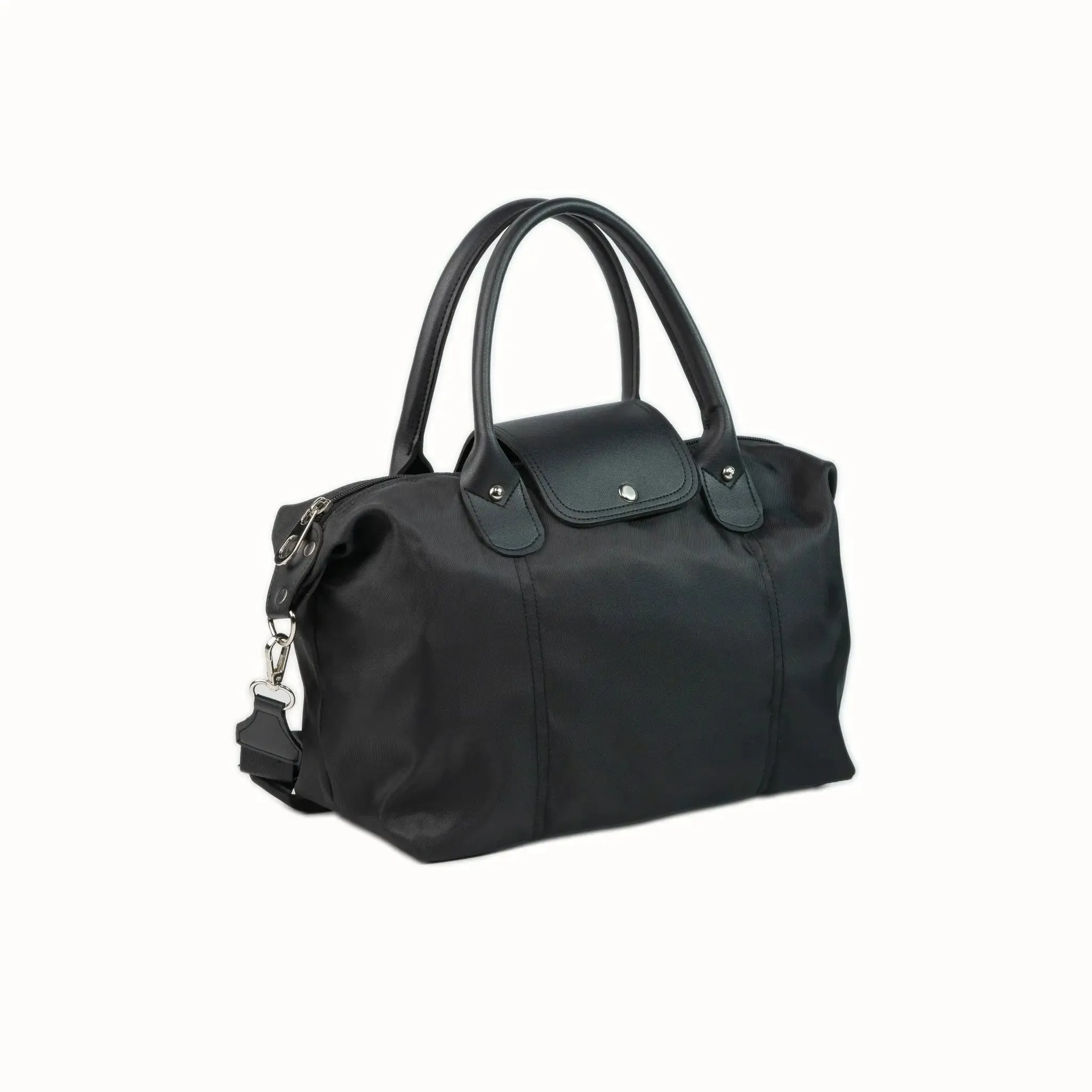 MARTHA Nylon Canvas Tote Bag in Black