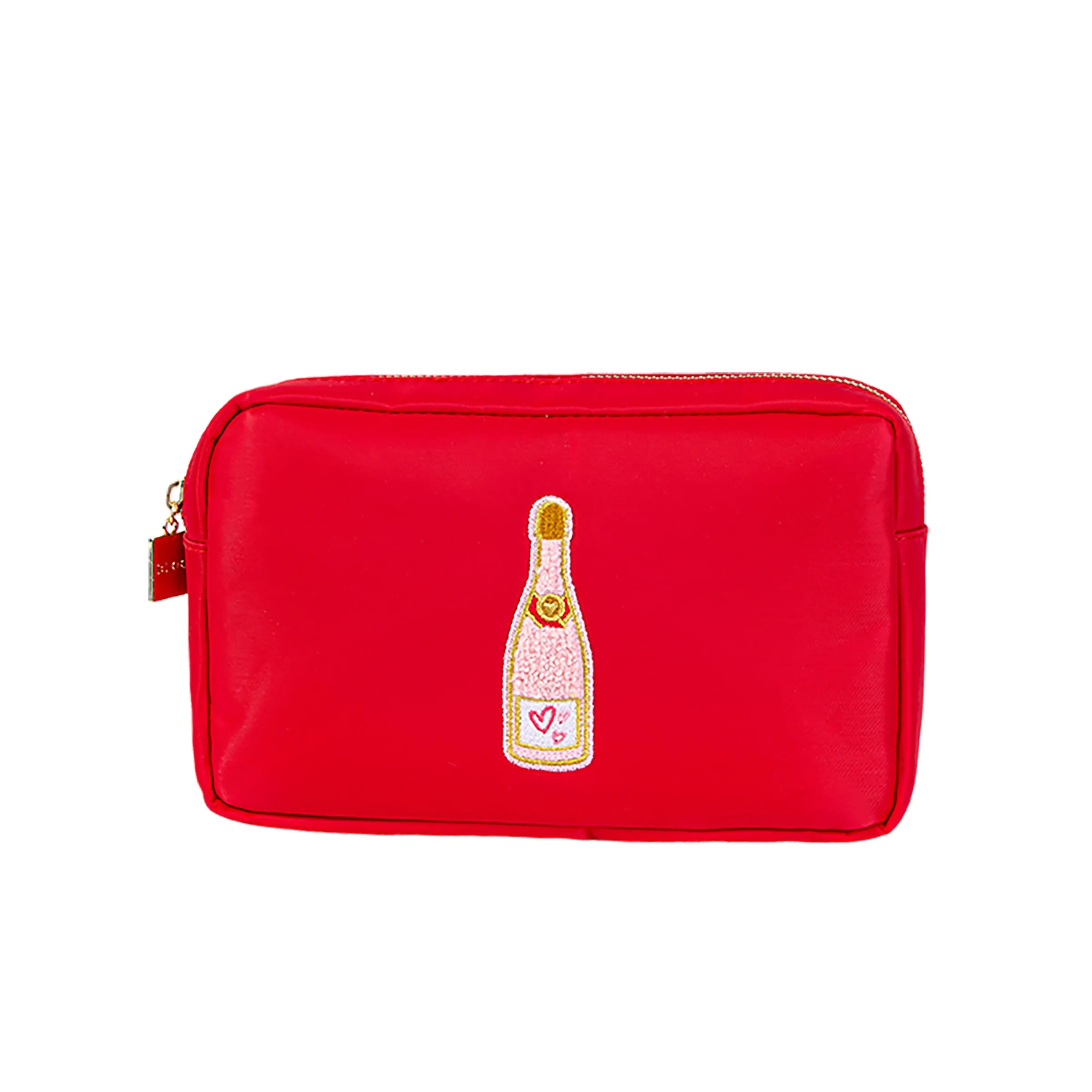 Medium Champagne Cosmetic Bag: Red