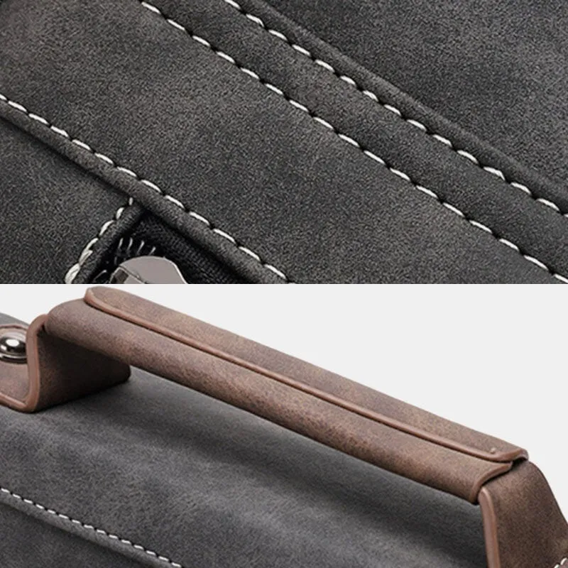 Men PU Leather Large Capacity Vintage Casual Waterproof Breathable Crossbody Bags Shoulder Bags Handbag