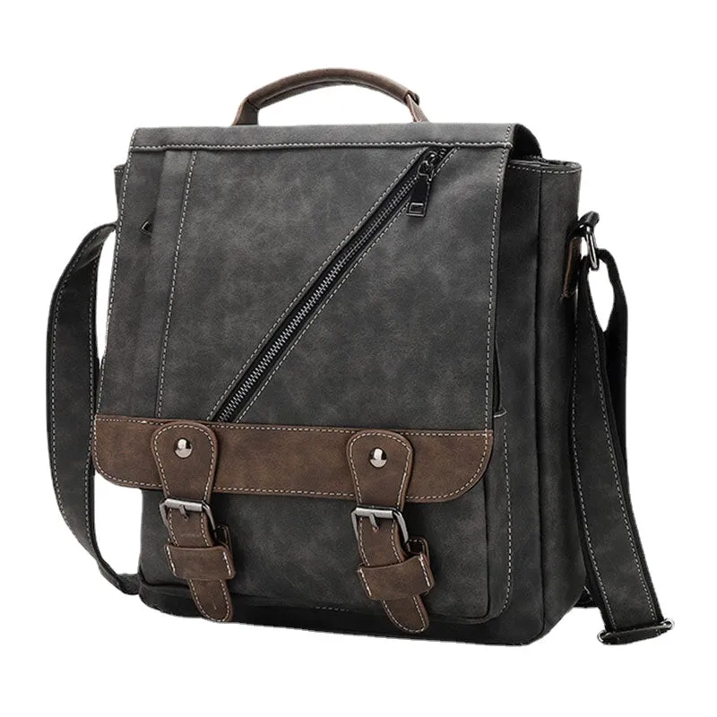 Men PU Leather Large Capacity Vintage Casual Waterproof Breathable Crossbody Bags Shoulder Bags Handbag