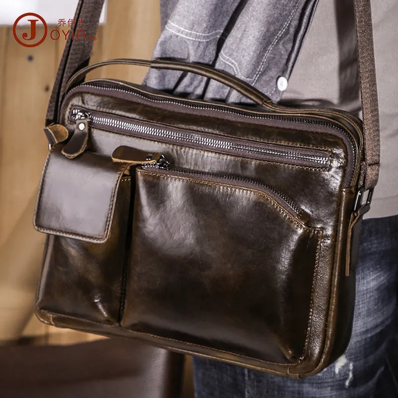 Men's Single Shoulder Bag, Messenger Bag,Laptop Bag,Leather Men's Satchel bag,gift for him 2330