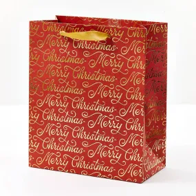 Merry Christmas Script Gift Bag