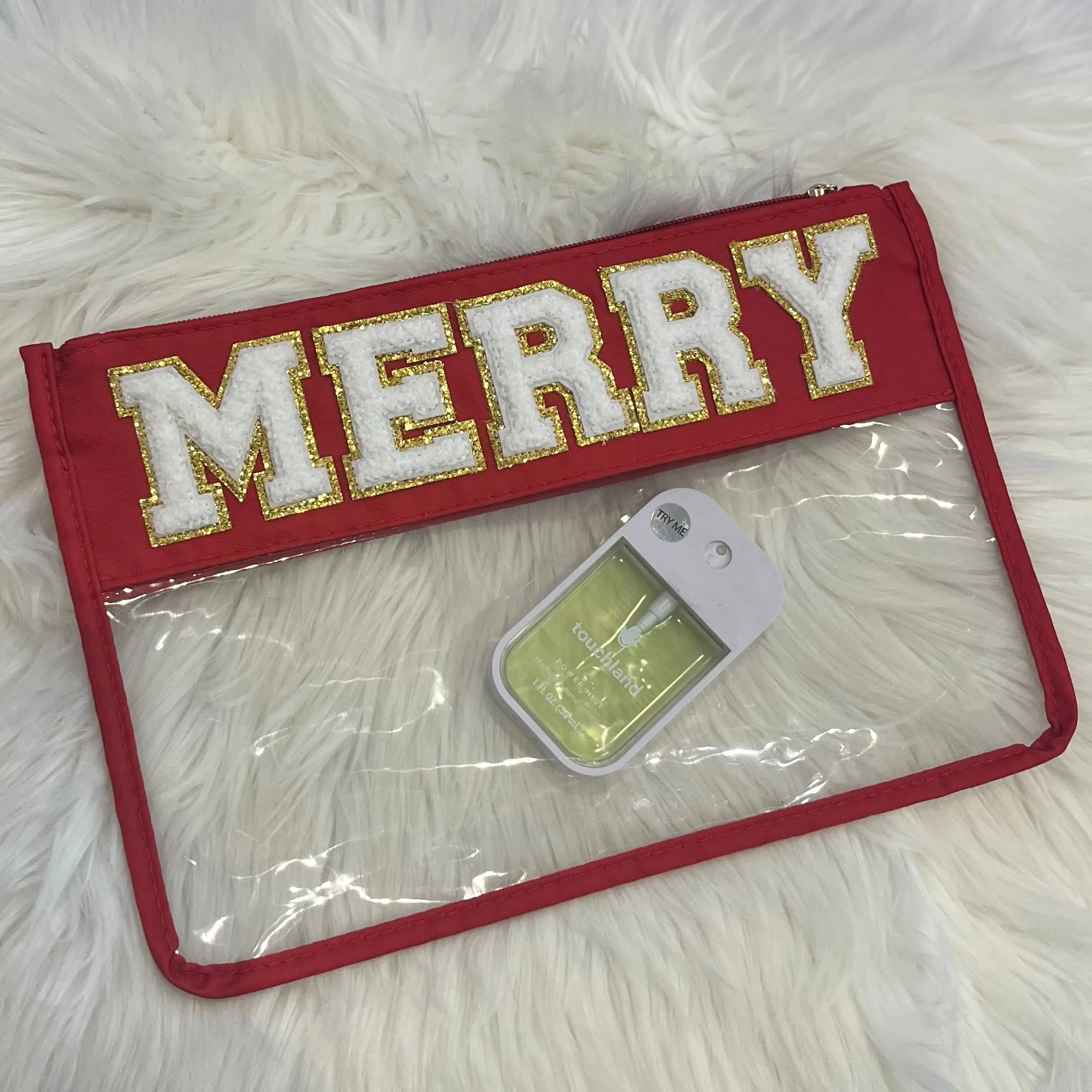 Merry Patch Letter Clear Bag