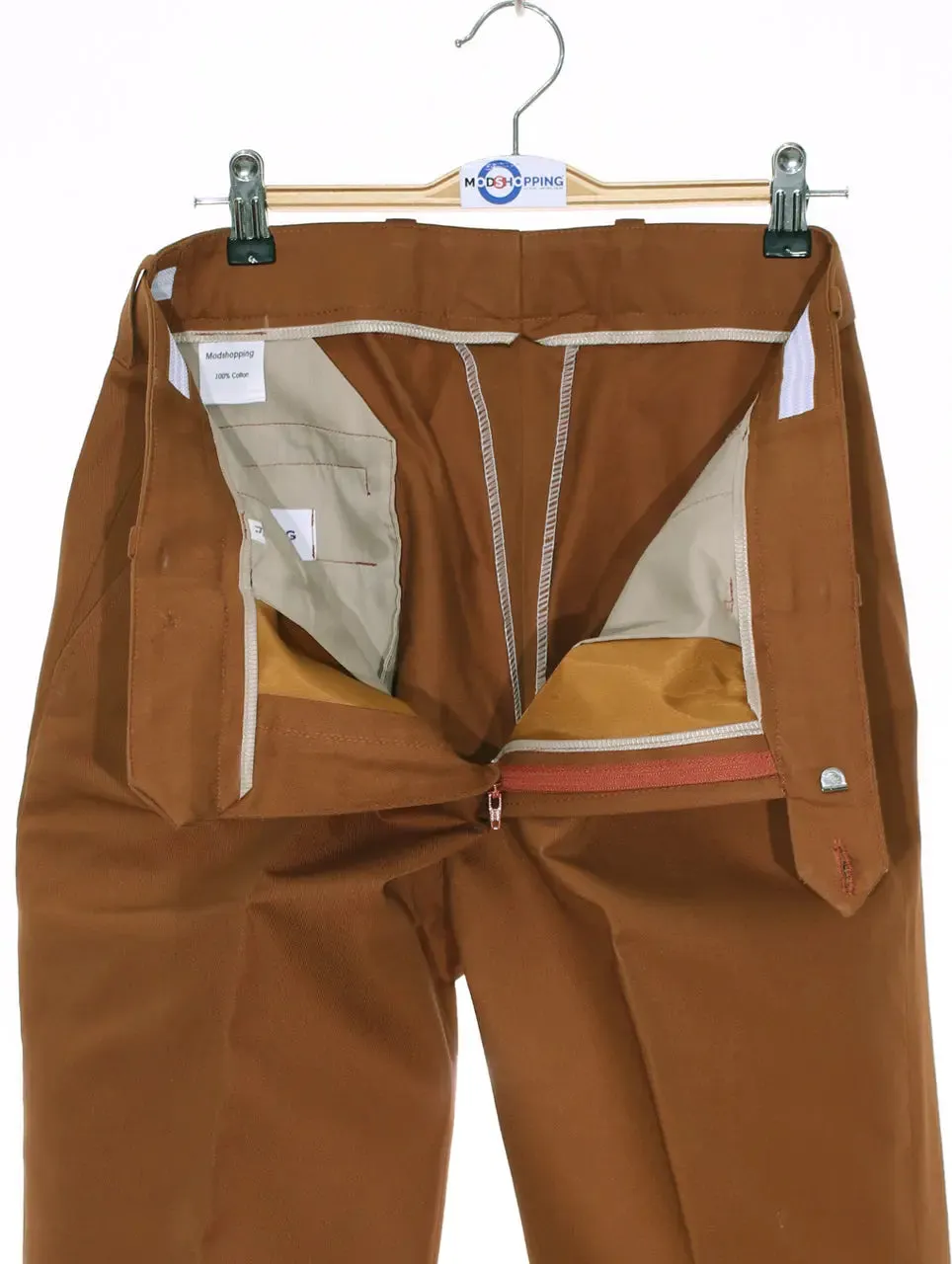 Mod Sta Press Trousers | Burnt Orange Sta Press Trouser