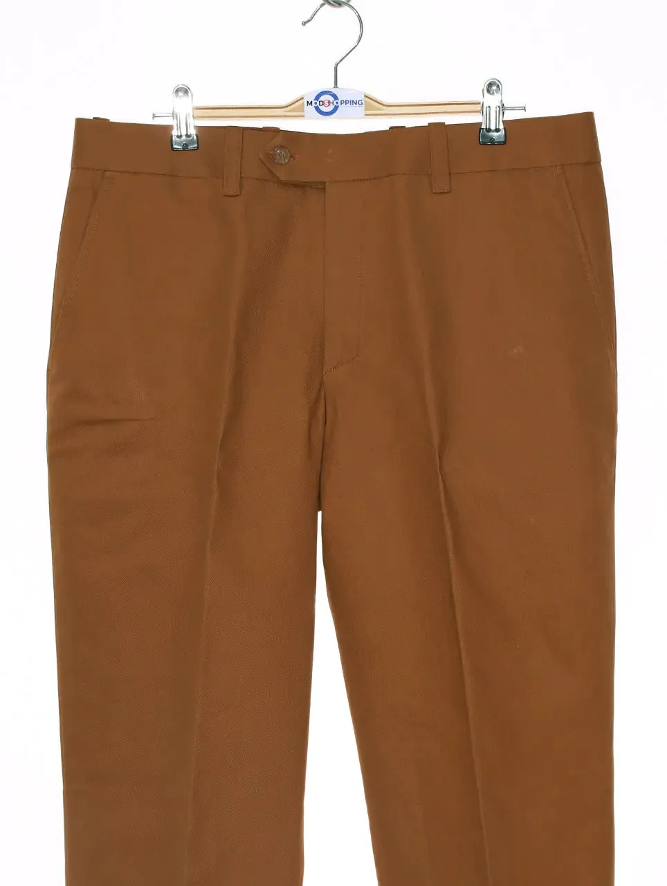 Mod Sta Press Trousers | Burnt Orange Sta Press Trouser