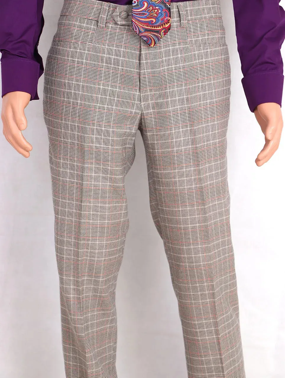 Mod Trouser | Beige  Prince Of Wales Check Trouser