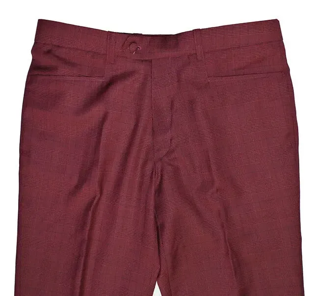 Mod Trouser | Burgundy Prince Of Wales Check Trouser